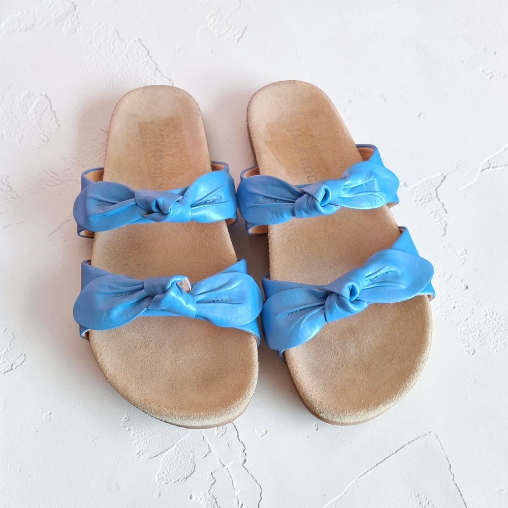 Summer Sandals Jack Rogers Annie Double Knot Bow 7.5 Beach Blue